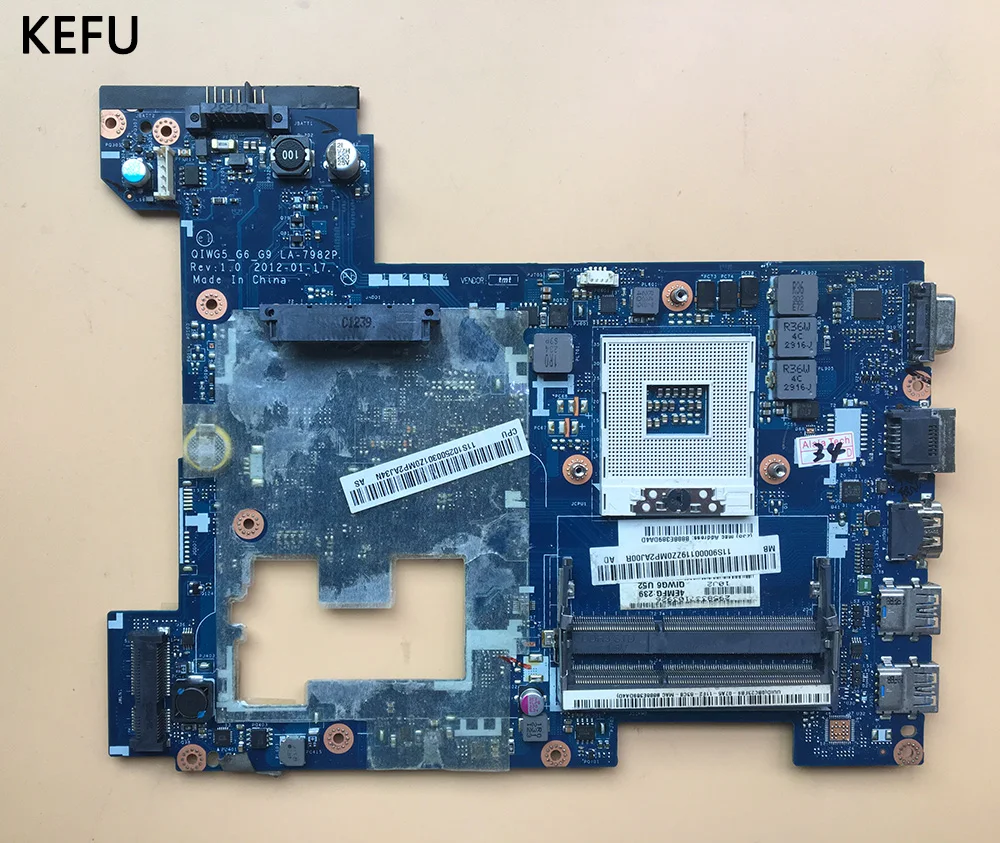 

KEFU LA-7982P REV:1.0 QIWG5_ G6_G9 For Lenovo P580 Notebook PC laptop motherboard test ok