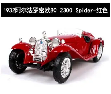 1:18 литая коллекция ремесло mkd3 детские игрушки 1957 для Benz 300 SL Fiat Buggati сплав винтажная модель автомобиля JAGUAR - Цвет: Alfa Romeo red