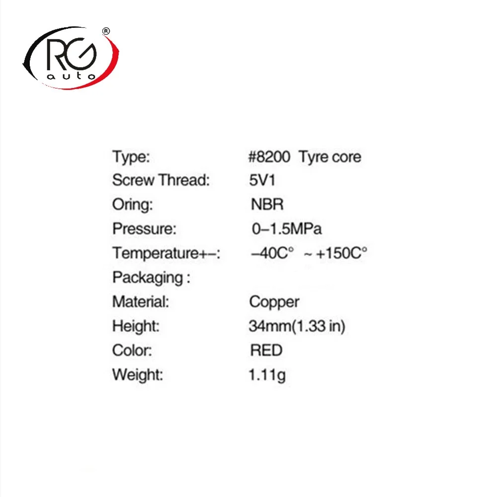 50pcs NBR 5V1 High Performance Automotive Air-Conditioning Tyre Core #8200 high pressure resistance Copper valve needle/ stem