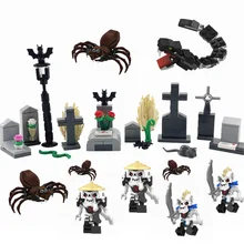 Legoing Creator MOC Хэллоуин могильный скелет DIY Строительные наборы игрушки для детей Совместимые аксессуары креативный блок Legoing