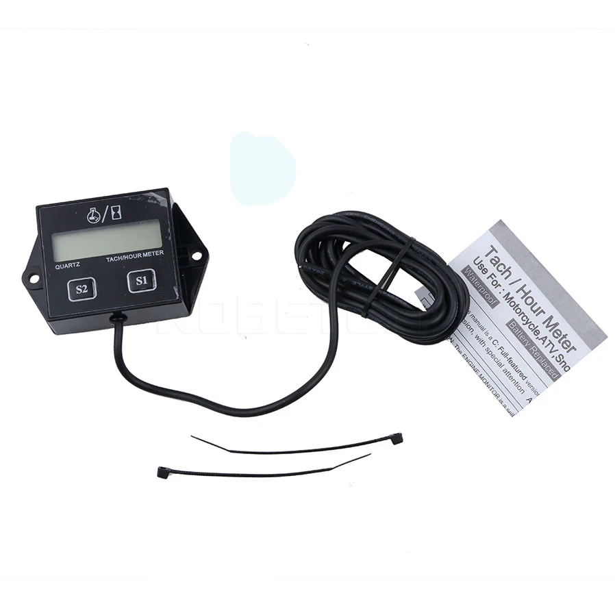 

Digital Tachometer Engine Tach Hour Meter Gauge Inductive battery changeable For Boat Motocross 2 4 Stroke Engine LCD Display