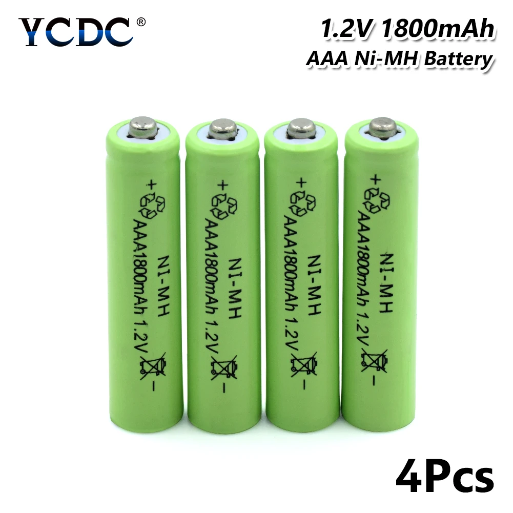Замена литий-ионных литиевых батарей MP3 часы фонарик ni-mh AAA батарея 1,2 V 1800mAh аккумуляторная батарея - Цвет: 4 Pcs