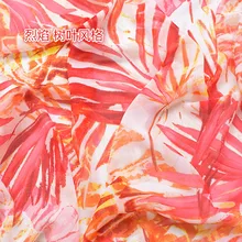 Новинка, шифоновая ткань с высоким содержанием вискозы, весна/лето, ткань с принтом в виде листа пламени, мягкая и дышащая