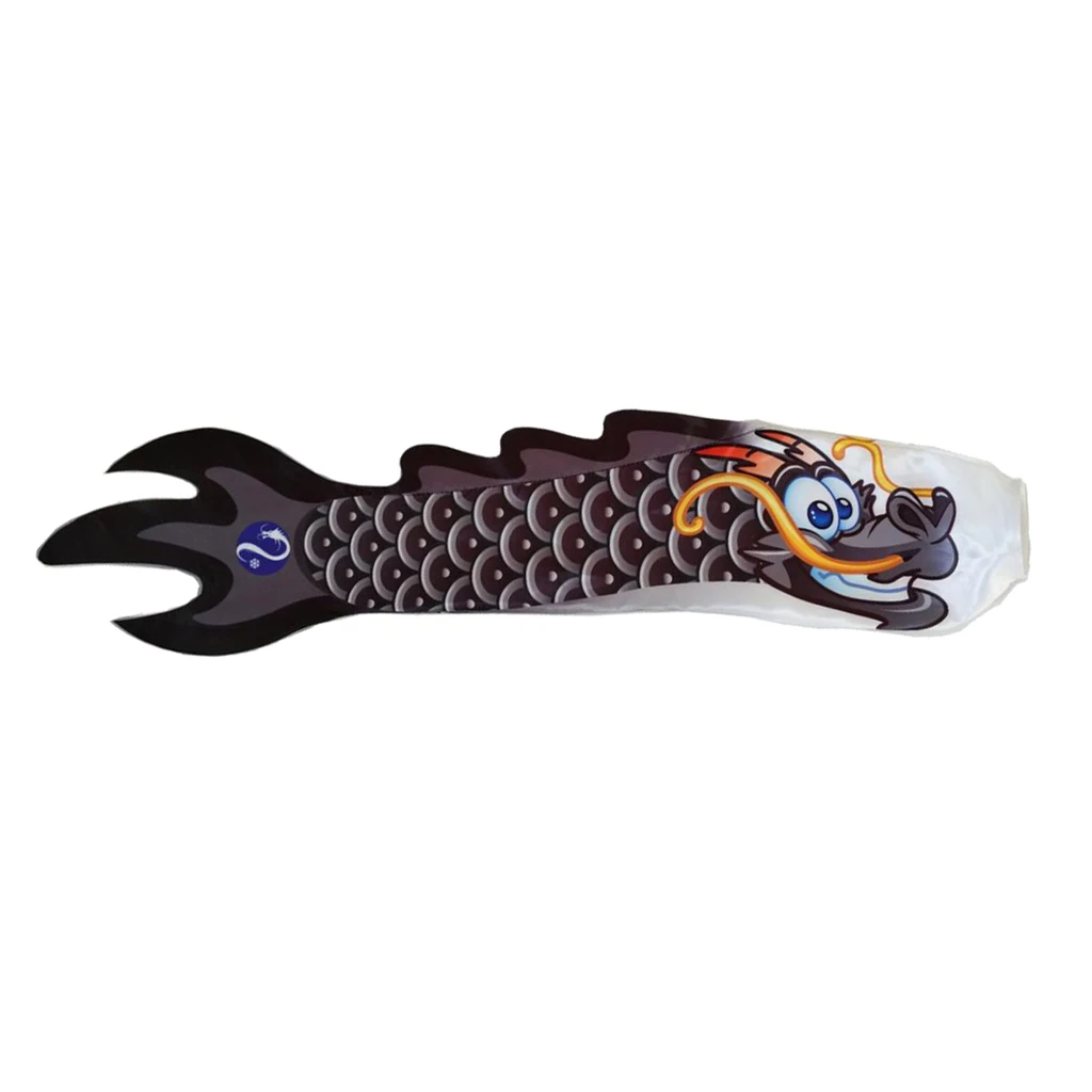 5 Colors 70cm Hanging Windsock Flag Roof Outdoor Indoor Chinese Dragon Carp Streamer Black/ Green/ Blue/ Rose Red/ Red