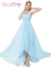 Long Evening Dresses Ever Pretty Plus Size EP09983BK Double V Neck Rhinestones High Low Weddings Events