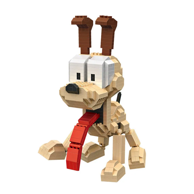 Mini Qute LOZ Kawaii фильм мультфильм Кот собака животные Odie Garfield пластиковые