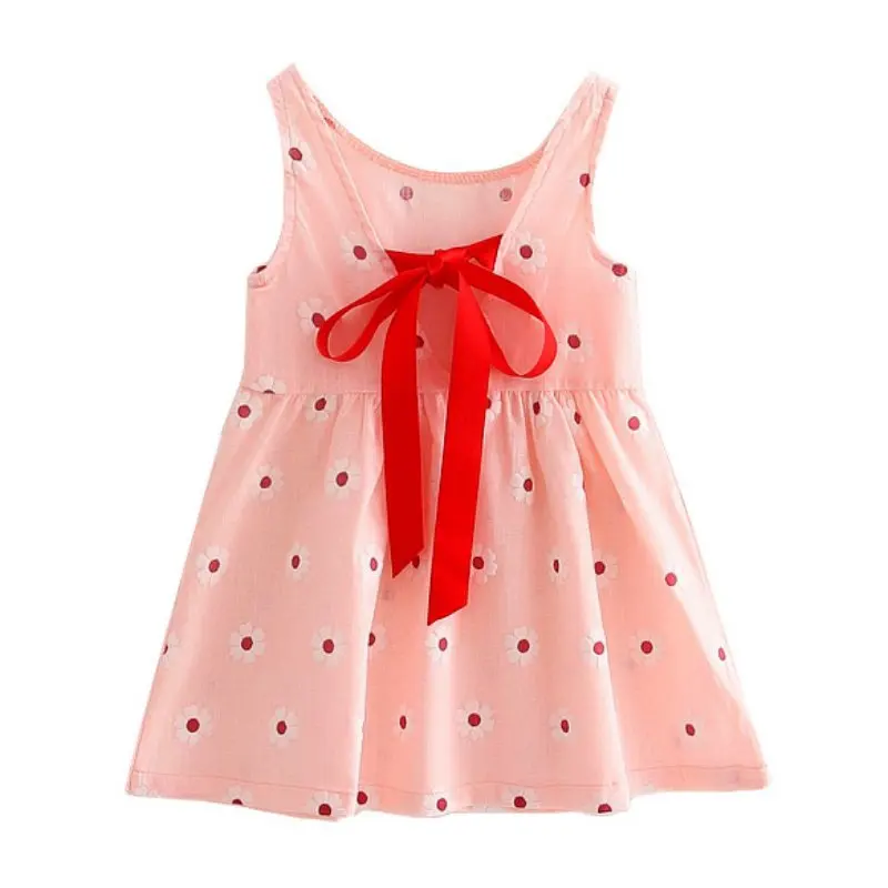 2017 Kids Girls Cotton Sundress Vestidos Children Vest Dress Cute