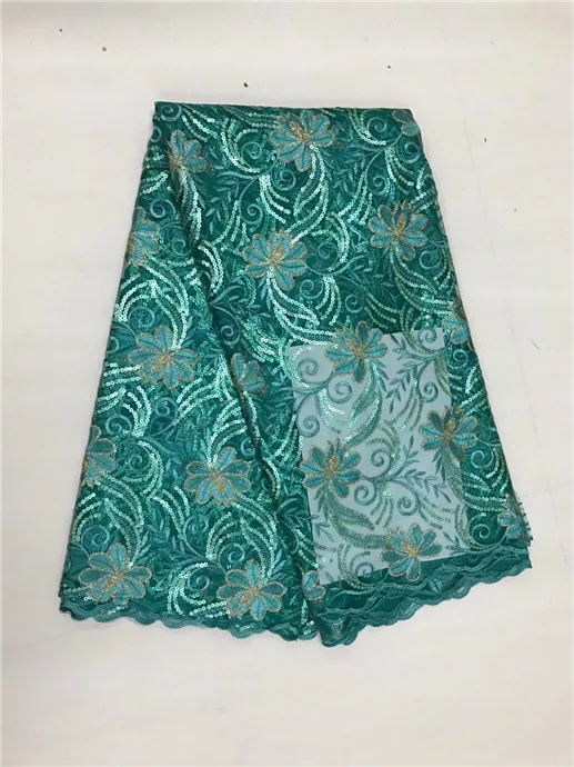 

Green Sequin Net Lace African Sequins Lace Fabric For Women Party Evening Dress Material French Guipure Mesh Laces(1L-4-19