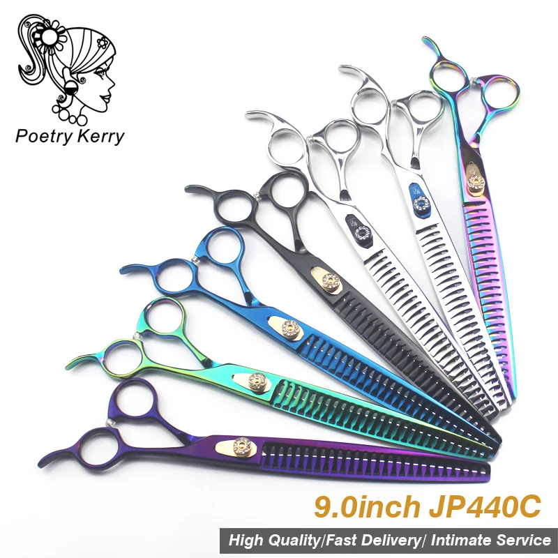 9.0 inch pet grooming kit dog scissors fish bone cut high-grade JP440C material hair care &amp styling | Красота и здоровье
