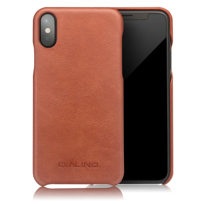 QIALINO, ультра тонкий высококачественный чехол для iphone X, дизайн, флип, Модный Роскошный чехол для телефона, для iphone X, Настоящая Натуральная Кожа