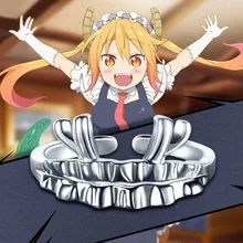 Аниме Кобаяши-сан Чи нет горничной Дракон Tooru Drangon Рог 925 пробы Серебряное кольцо подарок