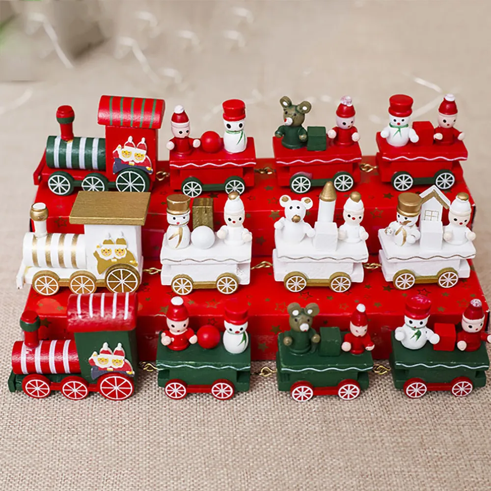 Christmas train decoration Wooden Small Train Children Kindergarten