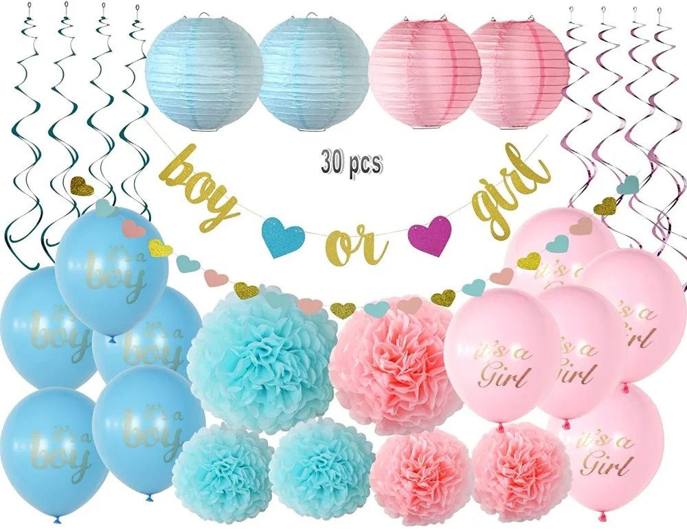

Party Decoration Gender Reveal Party Supplies Birthday Anniversaire Decoration Baby Shower Decoration Kit Gold Glitter Banner