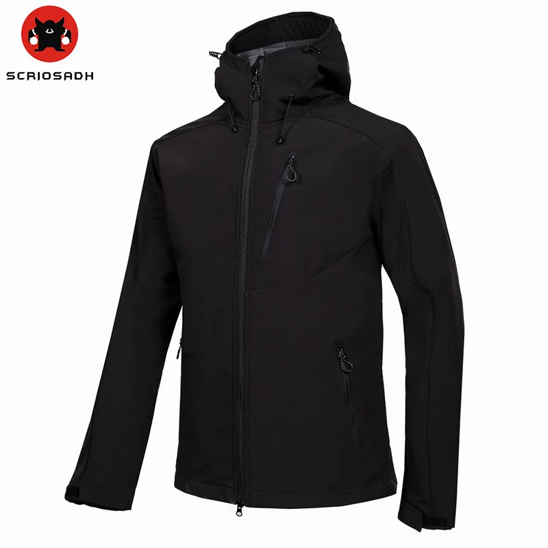 SCRIOSADH High quality Outdoor Men Soft shell Fleece Jacket Quick Dry