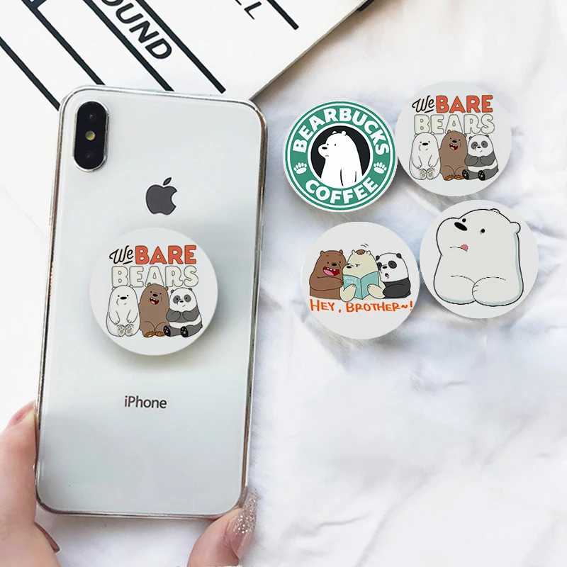 

Giancomics Anime We Bare Bears Mobile Phone Bracket Bear Finger Balloon Stent Anti-Drop Extensible Airbag Phoneholder Accessory