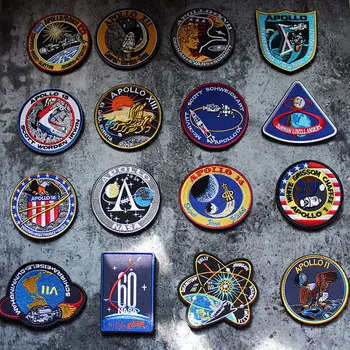 

Apollo Hook& Loop Patches Apollo Program Space Agency Space Patch Embroidery Magic Seal Arm badge wholesale
