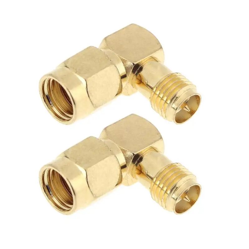 

2pcs SMA Adapter Right Angle SMA Male Plug to RP SMA Female Plug RF Adapter Connector SMA series RF coaxial coax Assembly