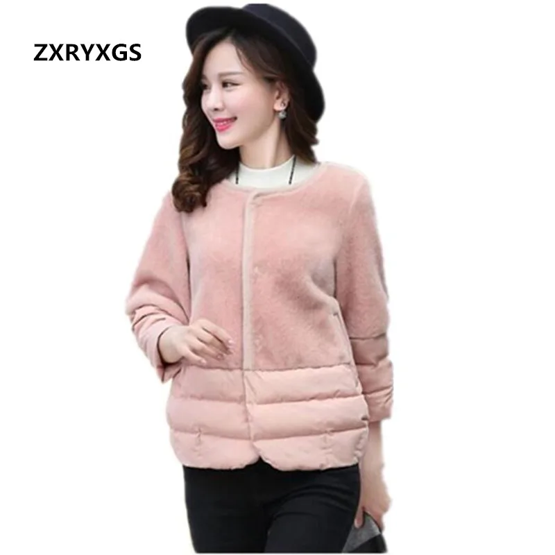 

Winter New Fashion Small Cotton Jacket 2019 High Quality Lamb Wool Nine Points Sleeve Casual Coat Warm Jacket Black Pink Greatco