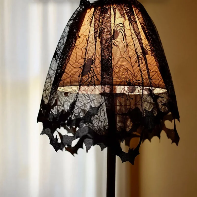 

Party DIY Bat Table Clothes Lace Spiderweb Fireplace Mantle Scarf Cover Curtains Shades Halloween Decoration Party Supplies H1