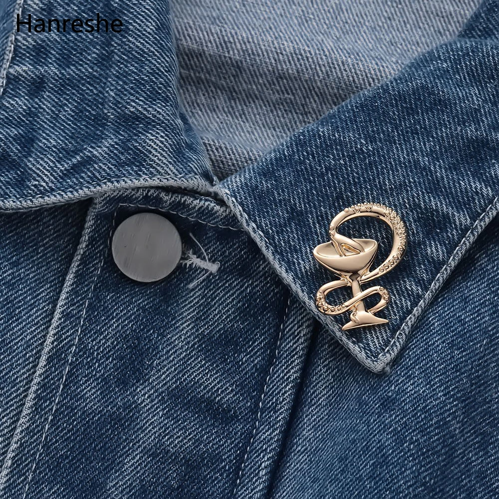 Fashion Bowl of Hygieia Pin Badge Gold Silver Rose Gold Brooch Jewelry Nurse Doctor Medical Symbol Pin Women Accessories Gift 12