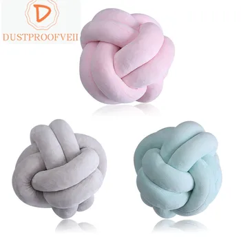 

18x18cm Innovative Handmade Knotted Knot Ball Home Baby Sweet Pillow Sofa Cushion Simple Car Decorative Pillows Cush