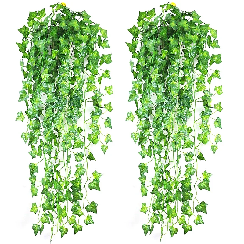 

1Pcs Artificial Fake Hanging Vine Plant Leaves Garland Drop Shipping Wall Decoration Green Artificial Plants Home Garden Grass