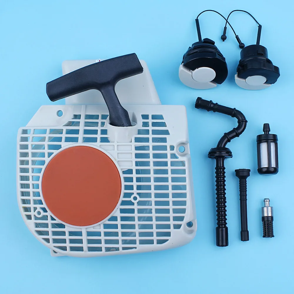 Recoil Pull Starter Assembly Gas Fuel Cap Filter Line Kit For Stihl