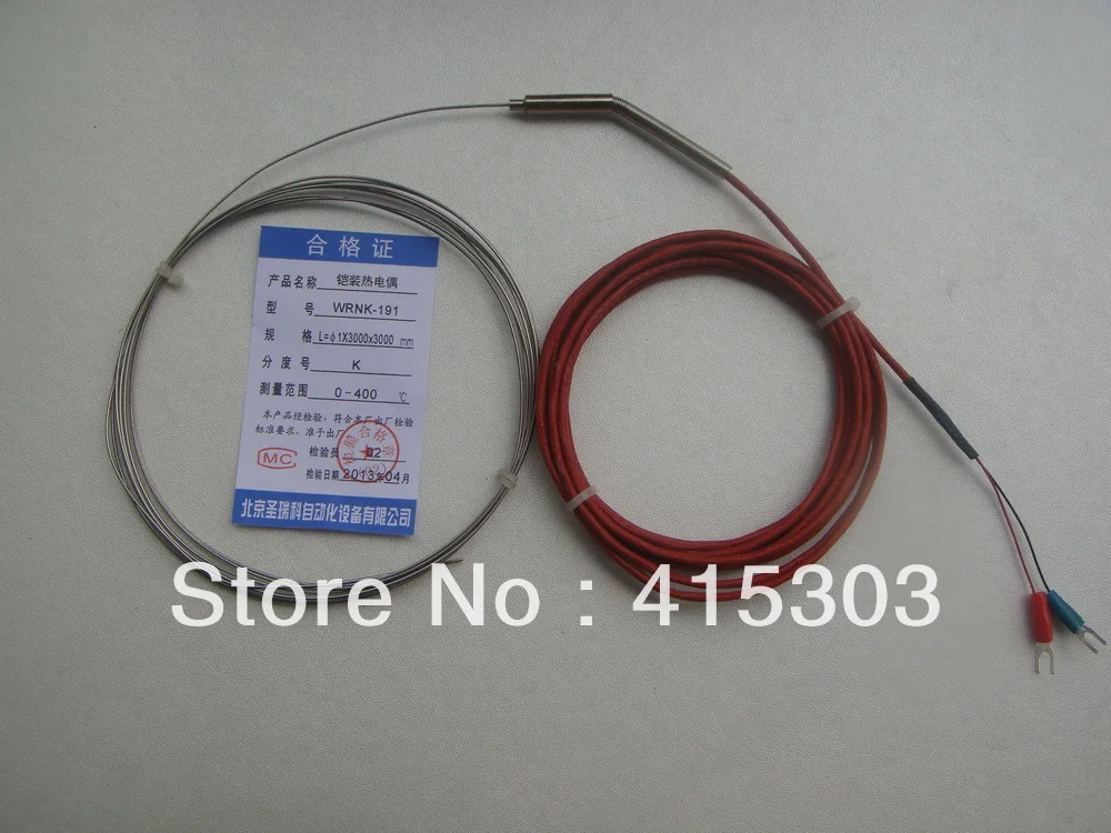 

1*3000mm K type Mineral Insulated thermocouple 0-400C