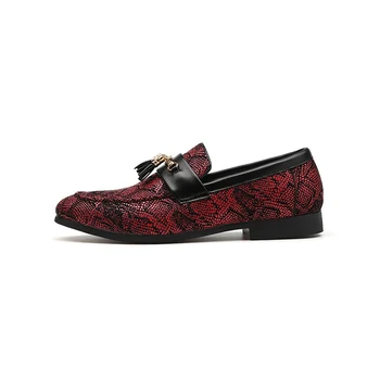 

2020 Man New Style High Quality Tassel Business Shoes Men Classic Round Toe Leather Shoes for Nightclub Plus Size 5.5-13