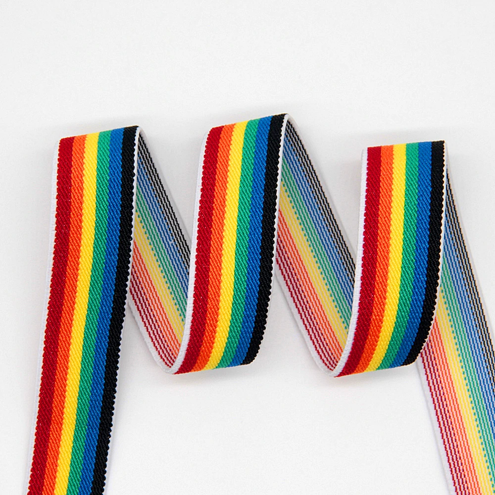 Эластичные резинки 2,5 см., 25 мм., леопардовые резинки на талии, резинки для одежды, нижнего белья, брюк, аксессуары для шитья - Цвет: Rainbow