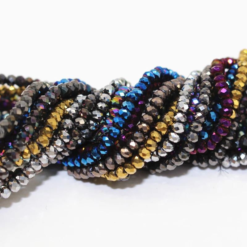 

2mm Mixed Color Glass Crystal Faceted Rondelle Spacer Beads Diy Craft Material For Jewelry Making 1900Pcs/lot