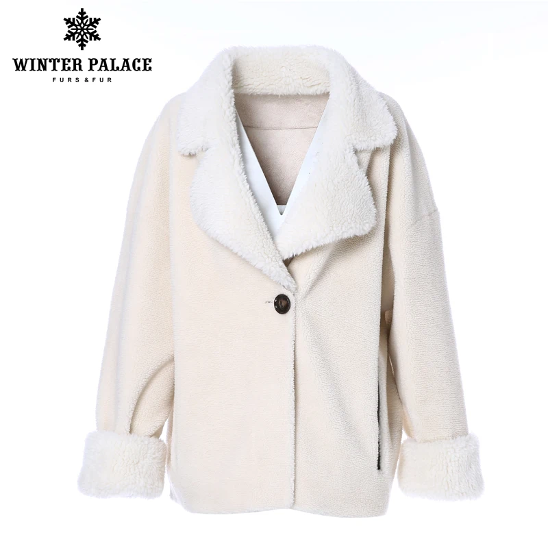 

WINTER PALACE 2019 Women's New Wool Fur Coat Short Suit Collar high quality Jacket Wool coat Winter Warm Wool Fur Coat Multiple