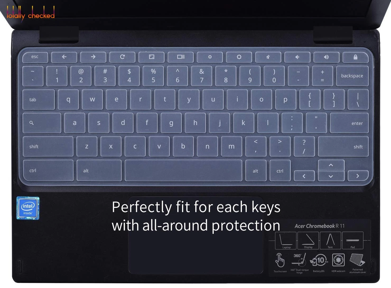 Силиконовая клавиатура для ноутбука Обложка Protector кожи для Acer хромбук R11 1" 13" 1" 15,6" CB3-131 CB5 CP5 - Цвет: transparent