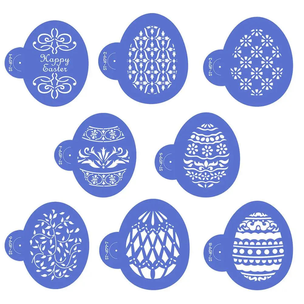 

8Pcs/Set Easter Egg Shape Cookie Stencils Cake Decorating Mold Bakeware Tool hot