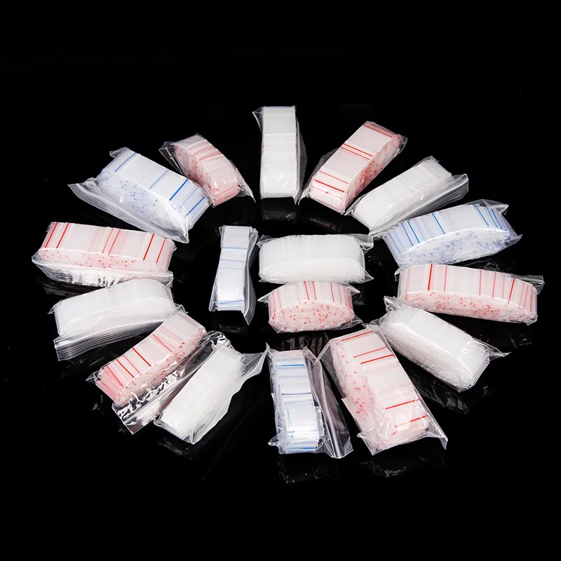 Thick Transparent Zip Lock Plastic Bags, Small Plastic Zipper Bag, Multiple Size Ziplock Pill Packaging Pouch, 100Pcs 2