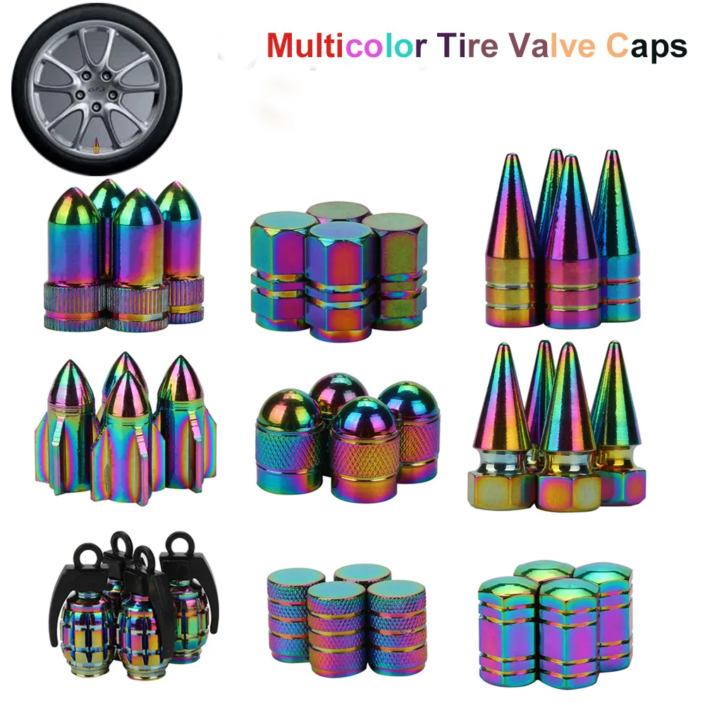 

4x Aluminum Bullet Car Truck Air Port Cover Tire Rim Valve Wheel Stem Caps schrader air breather tubeless tire valve parts stem