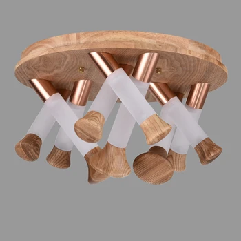 

Solid Wood Chinese Wild Mushroom Ceiling Lamp LED Art Ceiling Light Bedroom Guest Bedroom Restaurant Lighting Luminaire Fixtures