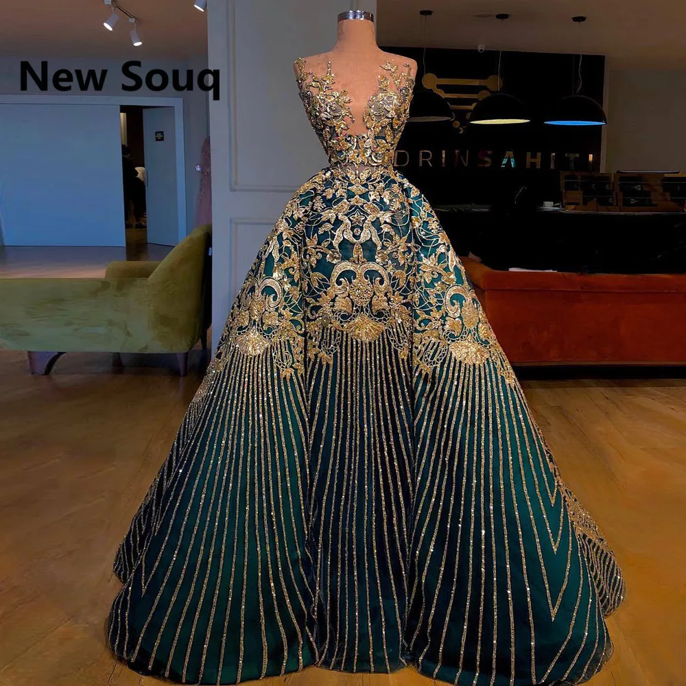 Elegante Gouden Sequin Applique A-lijn Avondjurken Met Afneembare Rok Illusie O Hals Sweep Trein Lange Prom Dress Elegante Gouden Sequin Applique A-lijn Avondjurken Met Afneembare Rok Illusie O Hals Sweep Trein Lange Prom Dress