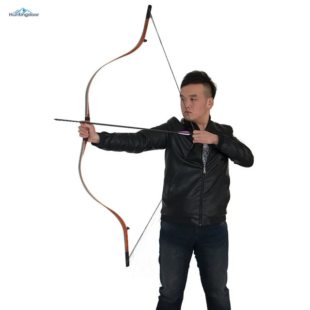 Cheap Recurve Bow Traditional Wood Long Hunting Bow Weights 30 35 40 45 50 lbs by Southwest Archery USA Left and Right Handed