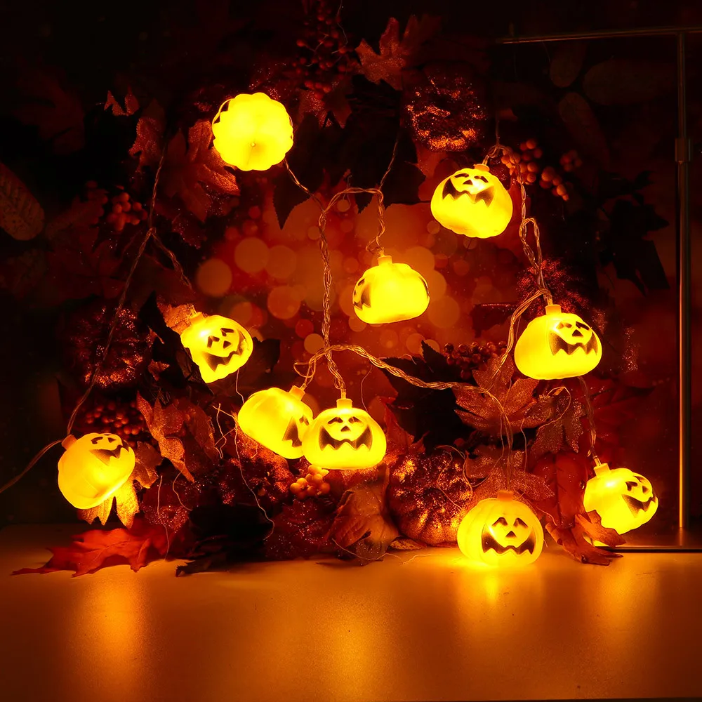 Призрак на Хэллоуин Праздничная Тыква светодиодный фонарь на батарее украшение из нитей 8,22