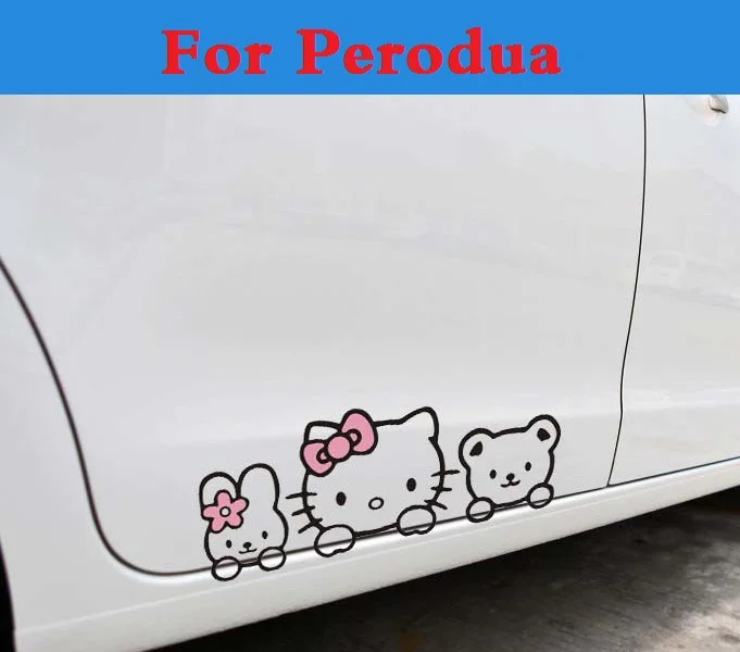 Car Hello Kitty Cartoon Decals Auto Doors Cover Scratches 