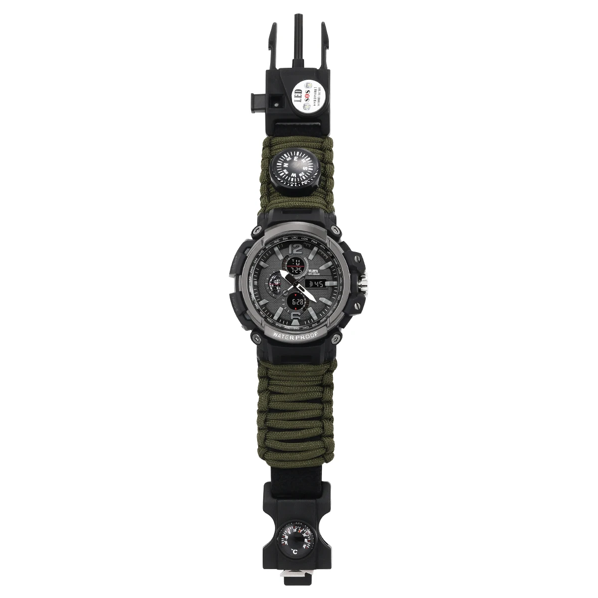 Sobrevivência ao ar Multi-funcional à Prova Relógio para Homens Engrenagem de Emergência Livre Relógio Água 50 m Paracord Pulseira Mulher Acampamento Caminhadas Edc D50 7 Edc sobrevivência ao ar livre relógio multi-funcional