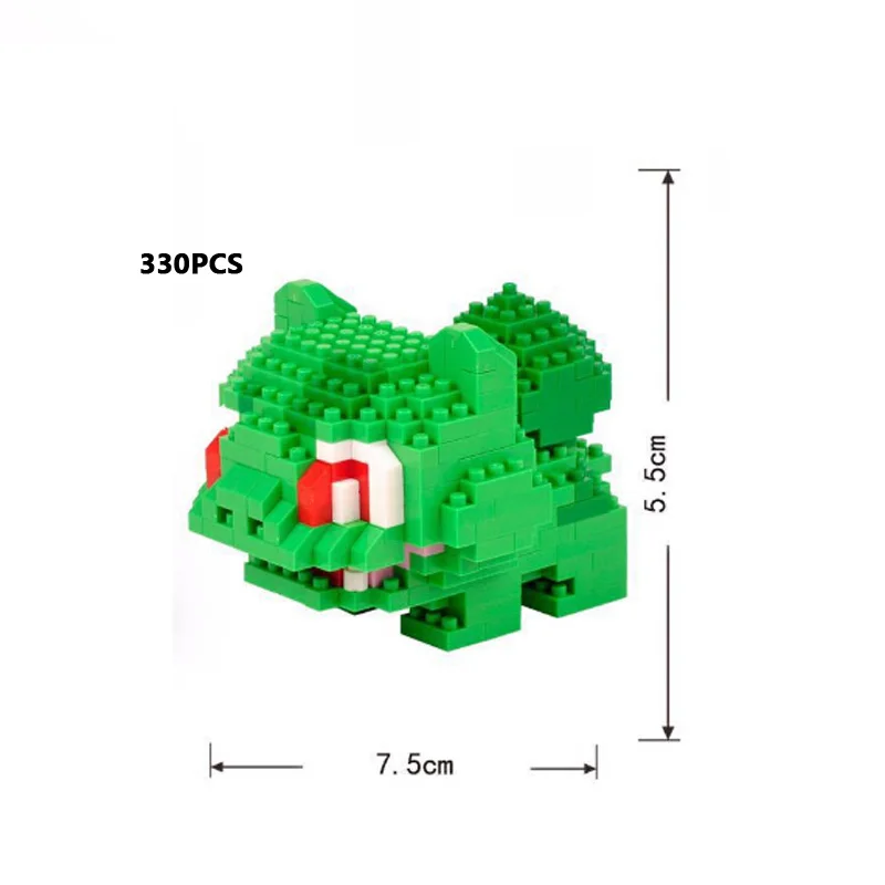 Забавная мультяшная игра изображение тыкать микро алмазный строительный блок Пикачу Psyduck Charmander Meowth Magikarp Geodude nanobrick игрушка - Цвет: Bulbasaur