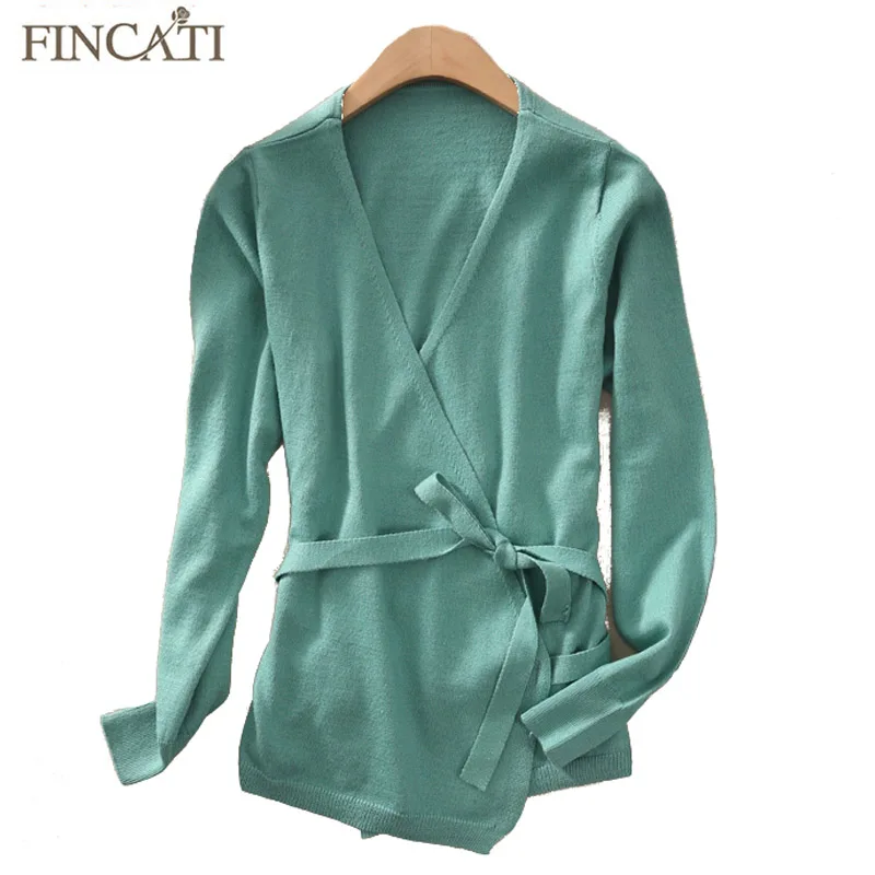 Women Cardigan 2017 Autumn Winter Cashmere Blending Open Stitch with Sashes Belt Elegent Casual Outerwear Coat Jacket Sweater