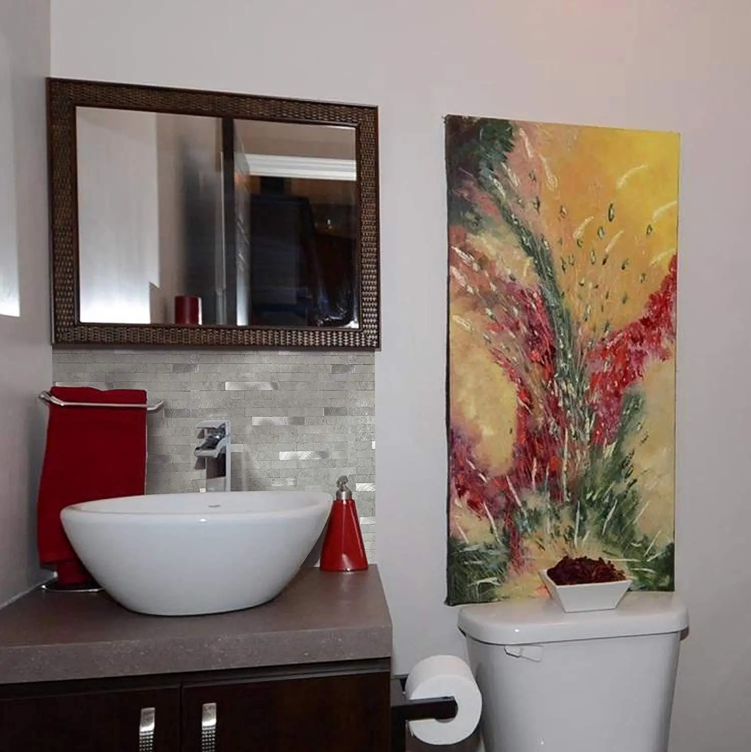 Vividtiles очистка и палочка каменная плитка Backsplash металлическая серая щетка