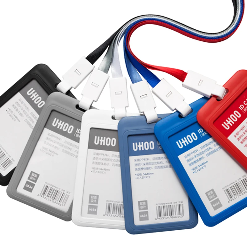 

Nahoo Badge Holder Multi-color PP Environmentally Friendly Materialsid Card Holder Neck Lanyard Card Holder Id Card Holder
