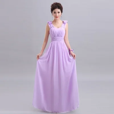 QNZL70# шифоновые платья подружки невесты на шнуровке с бретельками на шее персикового, фиолетового, шампанского, телесного и розового цвета, длинное платье для свадебной вечеринки - Цвет: Purple E