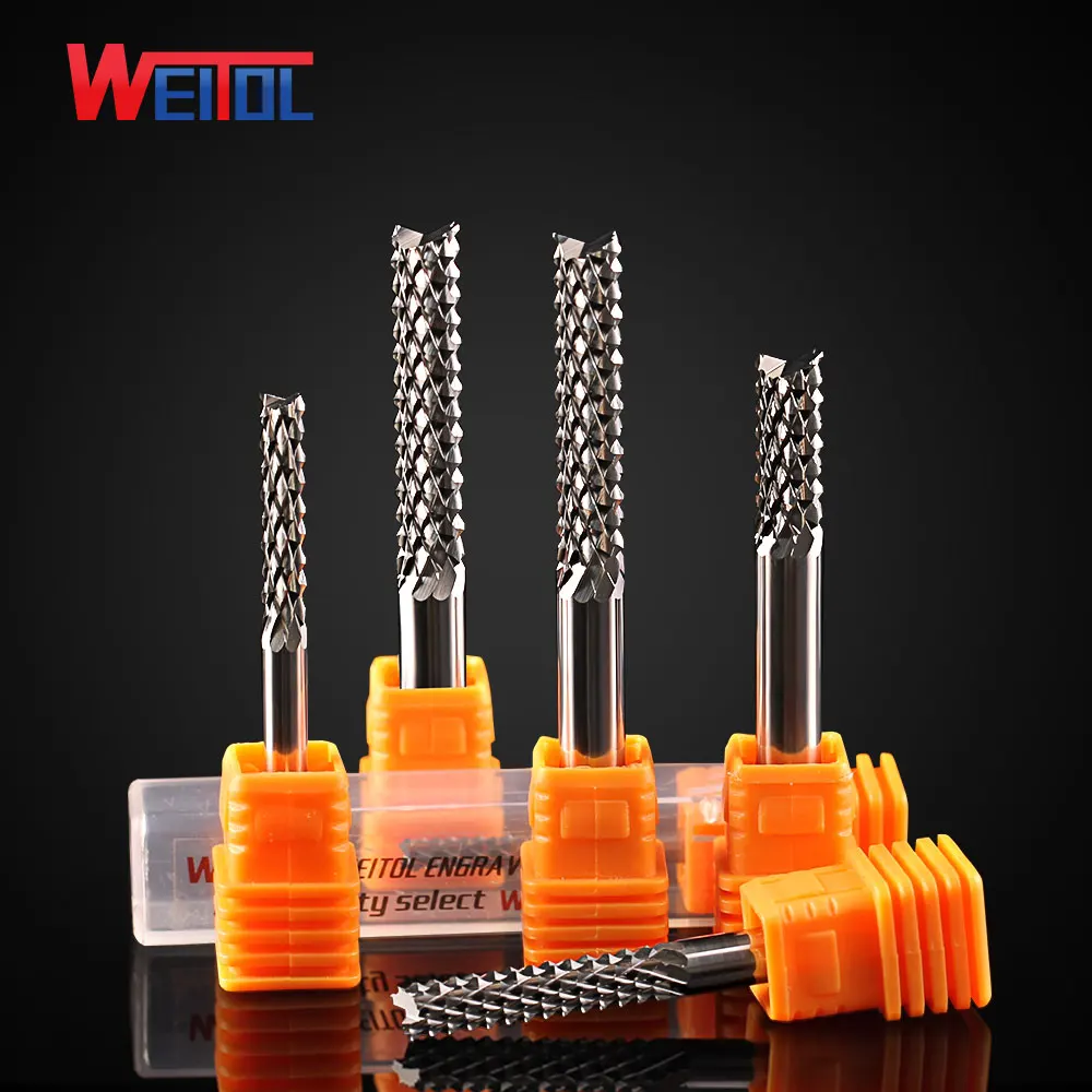 

Weitol corn teeth end mill Tungsten steel Corn Cutter Cement board ,Hardwood,PCB cutting CNC Router Bits