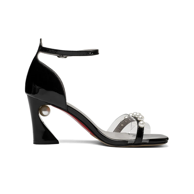 Verano Zapatos Moda Las blanco Señoras Esrfiyfe De Cuero Cadena Genuino Negro Sandalias 2019 Mujeres Casuales zqx1Rv