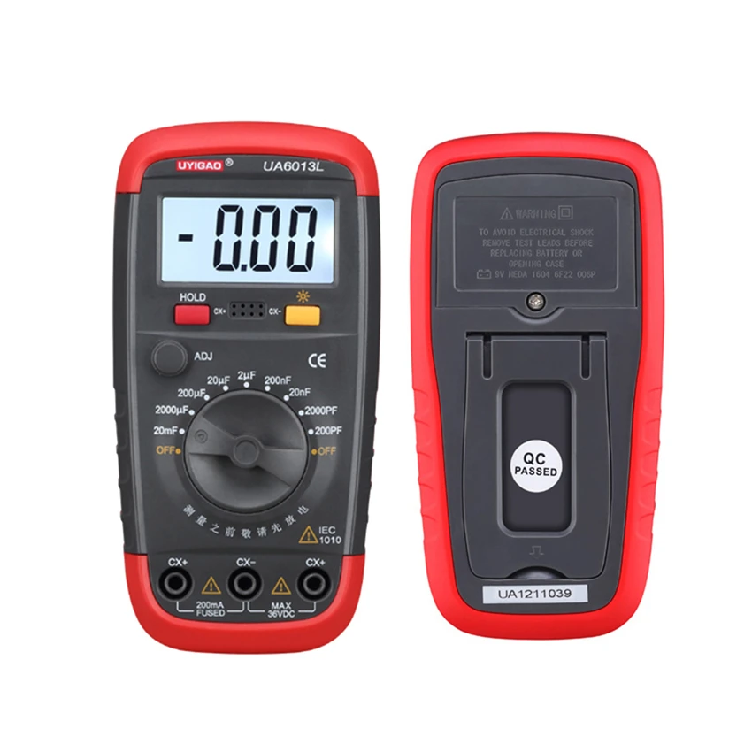 Цифровой мультиметр uyigao UA6013L ЖК-конденсатор конденсаторная емкость измерительный прибор автоматическое измерение диапазона тестер er True Rms